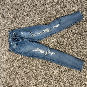 American Eagle Outfitters Ripped Blue Skinny Jeans